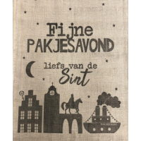 Jute zak | Sinterklaas | Fijne pakjesavond | 60 x 100 cmV