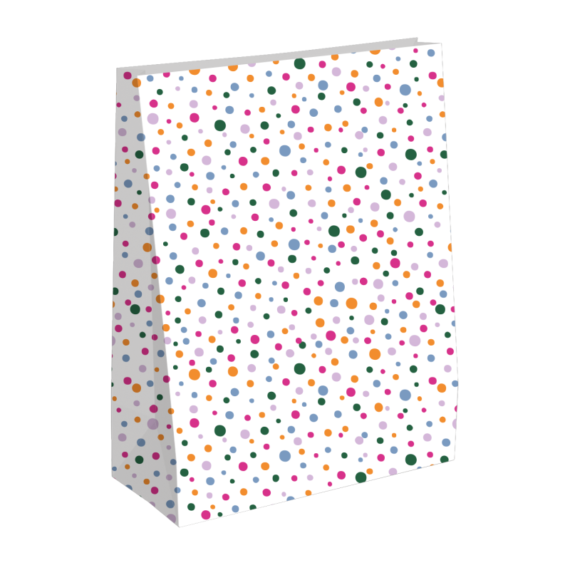 Blokbodemzak  XL | confetti feest | 27x15x36cm 
