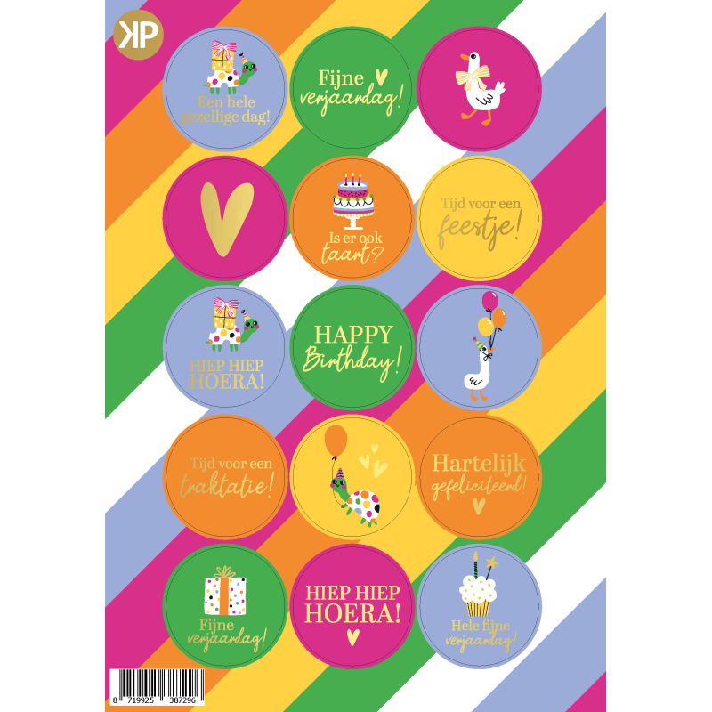 Stickervel | Feest | strepen