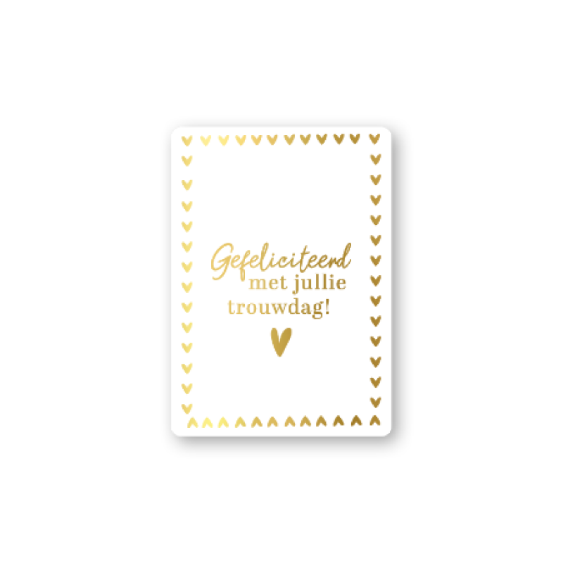 Kadokaartje A7 | Gefeliciteerd met jullie trouwdag | Goudfolie