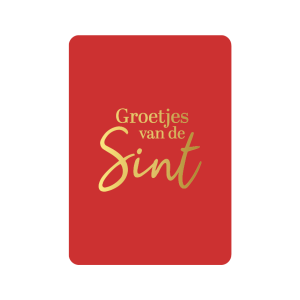 Postkaart | Groetjes van de sint | Rood, goudfolie