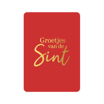 Postkaart | Groetjes van de sint | Rood, goudfolie