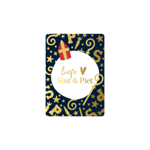 Kadokaartje A7 | Liefs Sint & Piet| grijs, goudfolie