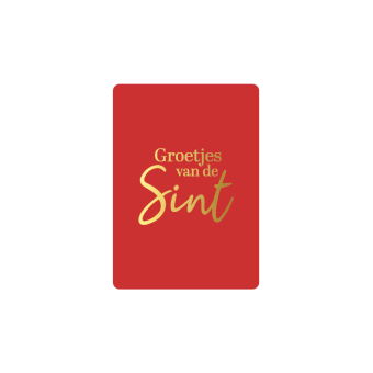 Kadokaartje A7 | Groetjes van de sint | rood, goudfolie