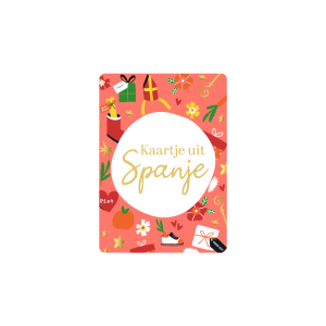 Kadokaartje A7 | Kaartje uit Spanje| rood, goudfolie