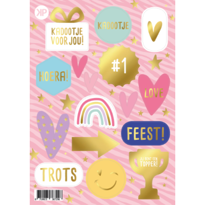 Stickervel | diversen roze gestreept