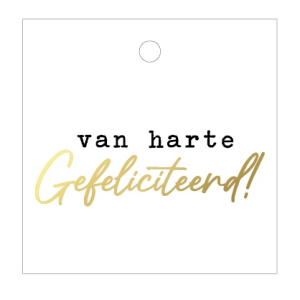 Kadolabel | van harte gefeliciteerd 