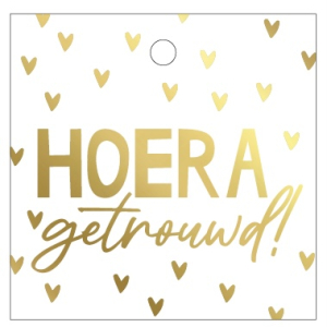 Kadolabel | Hoera getrouwd