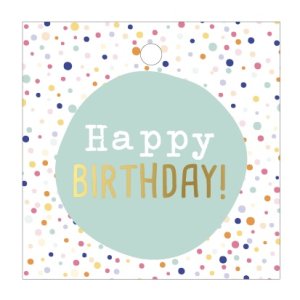 Kadolabel | Happy birthday | stipjes