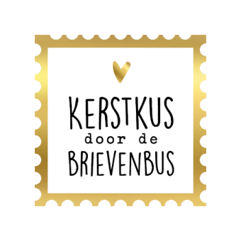 Sluitsticker | Kerstkus door de brievenbus| 10 stuks