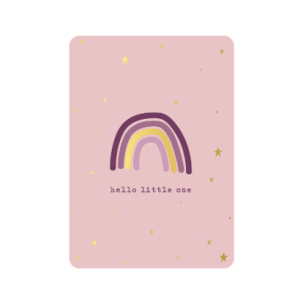 Postkaart | Hello little one | goudfolie