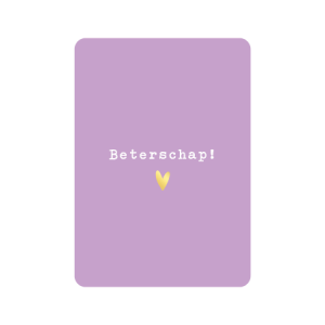 Postkaart | Beterschap lila | goudfolie