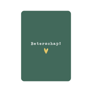 Postkaart | Beterschap donkergroen | goudfolie