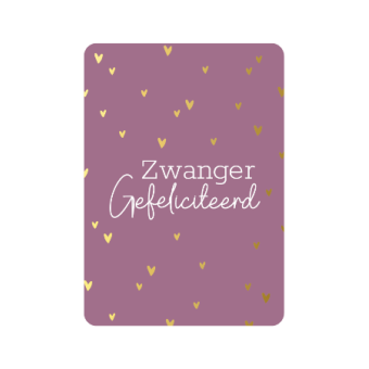 Postkaart | Zwanger | goudfolie