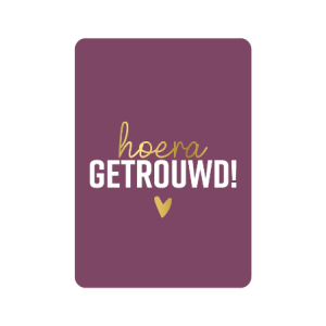 Postkaart | hoera getrouwd | goudfolie