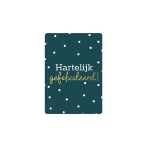 kadokaartje A7 | Hartelijk gefeliciteerd groen | goudfolie