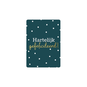 kadokaartje A7 | Hartelijk gefeliciteerd groen | goudfolie