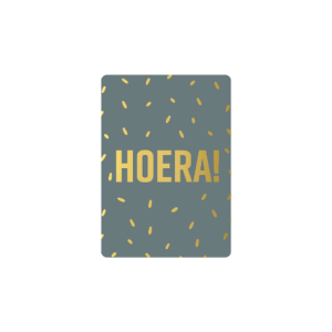 kadokaartje A7 | Hoera! | goudfolie