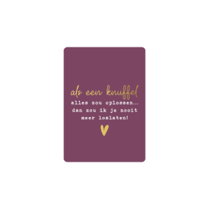 kadokaartje A7 | Als een knuffel alles zou oplossen.. | goudfolie