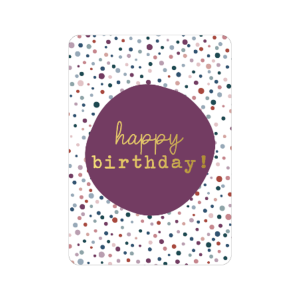 kadokaartje A7 | Happy birthday | goudfolie