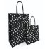 Papieren kraft tas | hartjes zwart/wit  | 18x8x22cm