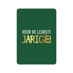 Postkaart | Voor de leukste jarige | goudfolie