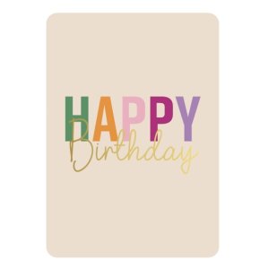 Postkaart | Happy birthday | goudfolie