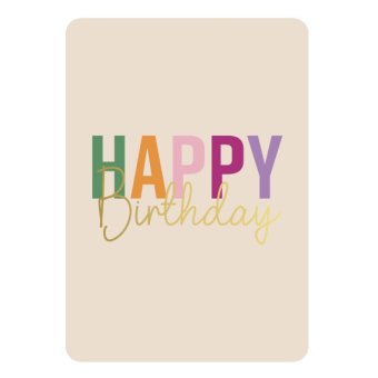 Postkaart | Happy birthday | goudfolie