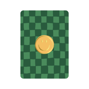 Postkaart | Smiley groene blokken | goudfolie