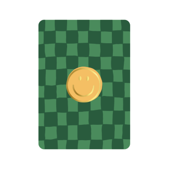 Postkaart | Smiley groene blokken | goudfolie