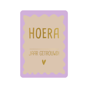 Postkaart | Hoera …. jaar getrouwd | goudfolie
