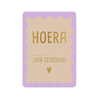 Postkaart | Hoera …. jaar getrouwd | goudfolie