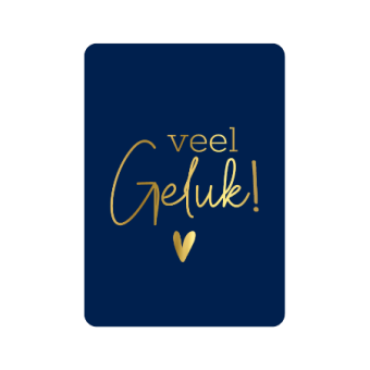 Postkaart | Veel geluk | goudfolie