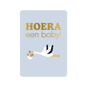 Postkaart | Hoera een baby | goudfolie