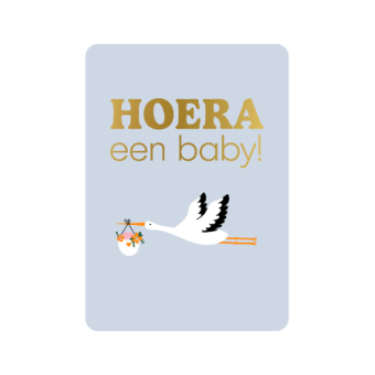 Postkaart | Hoera een baby | goudfolie