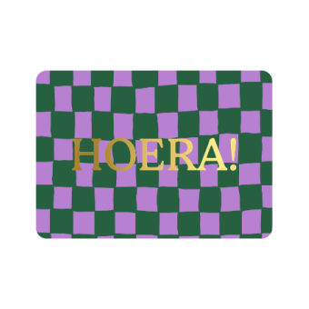 Postkaart | Hoera blokjes | goudfolie