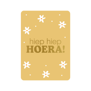 Postkaart | Hiep hiep hoera | goudfolie