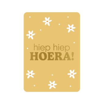 Postkaart | Hiep hiep hoera | goudfolie
