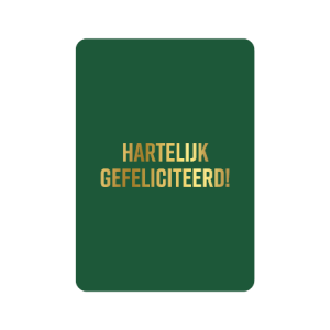 Postkaart | Hartelijk gefeliciteerd | goudfolie | groen