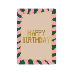 Postkaart | Happy birthday | goudfolie