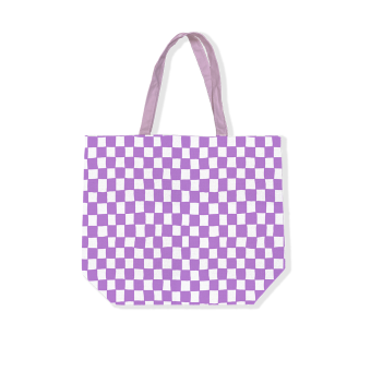 Canvas Tas | Paars/Wit | Geblokt Dessin