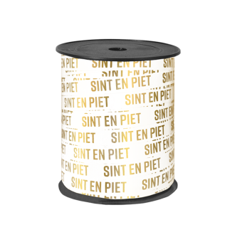 Krullint | Sinterklaas | wit/goud | 5 meter