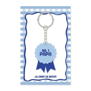 Sleutelhanger | Papa | Medaille | Inclusief Kaartje ‘Jij bent de beste’