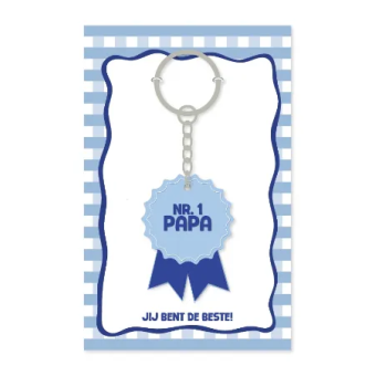 Sleutelhanger | Papa | Medaille | Inclusief Kaartje ‘Jij bent de beste’