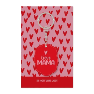Sleutelhanger | Mama | Ik hou van jou | Inclusief Kaartje