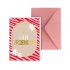 Wenskaart Gevouwen |Lieve vriendin | A6 met roze Envelop & Goudfolie
