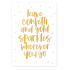 Ansichtkaart | Leave confetti and gold sparkles | Goudfolie
