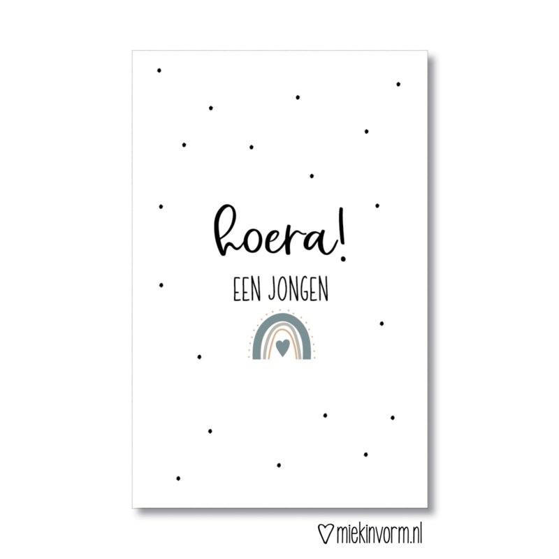 Mini kaart | Hoera! Een jongen