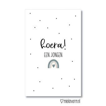 Mini kaart | Hoera! Een jongen