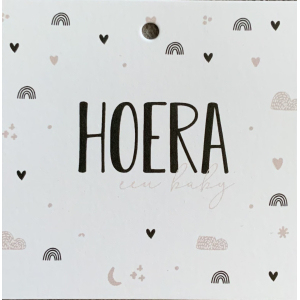 Mini kaartje | Hoera een baby | vierkant